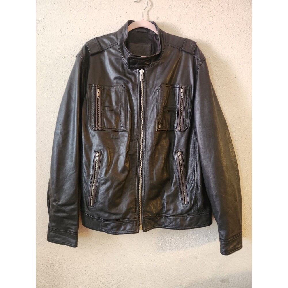 Murano Genuine Lamb Skin Leather Jacket Coat Men’s XL Zipper Black Buttery Soft!